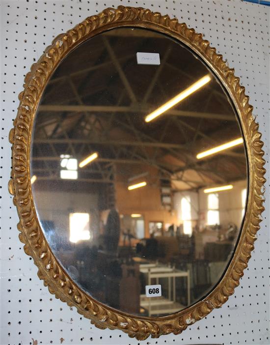 George III carved gilt oval mirror